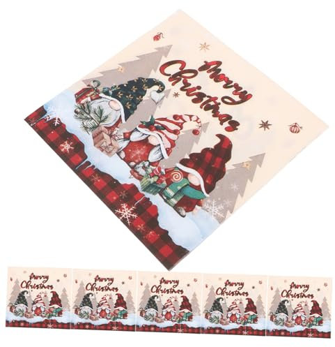 TOPPERFUN Servilletas Navideñas Desechables 20 Piezas Diseño Toallas para Decoración de Mesa Fiestas Infantiles y Navideñas