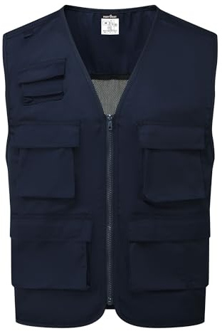 Portwest C704 Work Vest Durable Polycotton Multi Pocket Utility Waistcoat Breathable Mesh Panels Lightweight Cooling Design Tool Storage Radio Loop