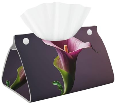 Housse de boîte à mouchoirs rectangulaire en cuir synthétique imperméable pour voiture, salle de bain, chambre à coucher, bureau, décoration de table - Violet