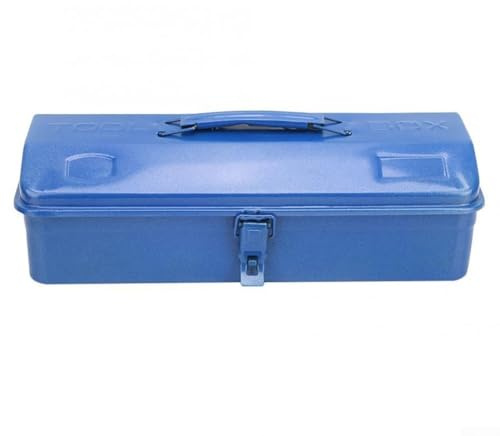 Jotekonoby Robuster, tragbarer Stahl-Werkzeugkasten, Metall-Aufbewahrungsbox für Werkstatt, Garage, Mechaniker, Autoreparatur, Werkzeug-Organizer mit sicherem Riegel, 4 Größen (28 x 16 x 12 cm)