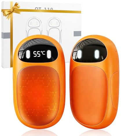 Horuili® Handwärmer Elektrisch 2er Pack, 4000mAh Wiederaufladbar mit LED-Display & 3 Heizstufen, Magnetische Taschenwärmer für Damen Herren, Ideal für Outdoor, Camping, Wintersport