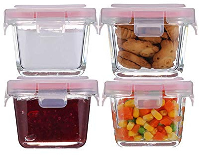 FBHFSUIEF Boîte à lunch en verre avec bol complémentaire, petite boîte de conservation des aliments, hermétique, for congélateur, micro-ondes, boîtes(Blue)