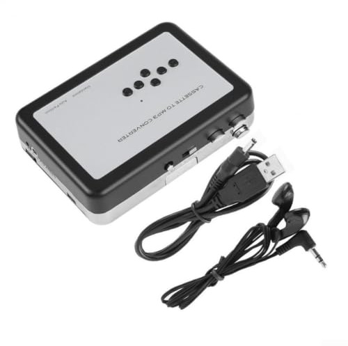 Cassette Player USB Converter to for mp3 Auto Reverse Tape Recorder for Old Cassettes No PC Required Black 11x9cm