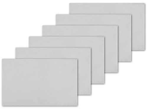 Bestlivings 6er Set Tischsets Platzset Tischuntersetzer Platzdeckchen Tischdeko Tischmatte Essensunterlage Maße 30x45 cm, Farbe: hellgrau - Silbergrau