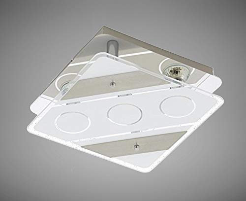 Trango 3617 LED Deckenstrahler *ELSIE* aus Metall mit Design Motive bedrückt Glas-Lampenschirm, Deckenlampe, Wandleuchte, Badlampe inkl. warmweiß 3000K LED Leuchtmittel Flurlampe