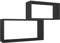 MODULARREDO | BIS RETTANGOLO BISLUNGO Set di 2 Mensole da Muro, Pensile Bagno, Mensola da Parete, Scaffale da Parete, Nero, 70x35 p20 cm e 60x30 p20 cm - Made in Italy