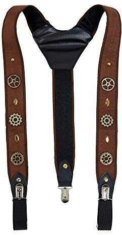 Bristol Novelty BA2997 Steampunk Hosenträger, Braun