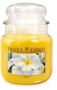 Price's Candles - Frangipani - Duftkerzen - 411 gr. im Glas – Brenndauer bis 90 Stunden, PMJ010617, Gelb, 411 gramm