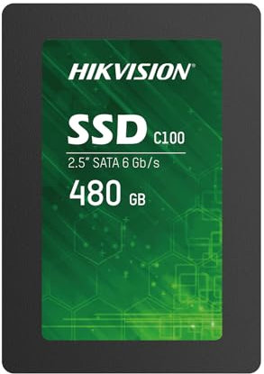 Hikvision SSD 480GB Unidad Interno de Estado Sólido, hasta 560 MB/s (3D NAND, SATA III, 2.5 Pulgadas, SSD Interno) para Notebook, Computadora, PC - C100