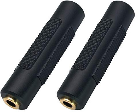 AAOTOKK 3.5mm Headphone Adapter, 4 Poles 3.5mm 1/8'' Female to Female Aux TRRS Stereo Audio Connector for Earphone, Headset Adapter, Smartphone, Laptop, Tablets, MP3 Player(2Pack 3.5mm F/F)