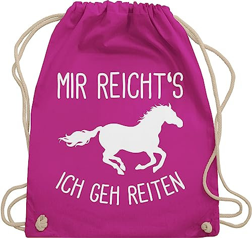 Turnbeutel Rucksack - Taschen - Mir reichts ich geh Reiten I Geschenk Pferde I Pferdemädchen I Pferdeliebhaber - Unisize - Fuchsia - pferdegeschenk stalltasche pferd pferdespruch gehe beutel