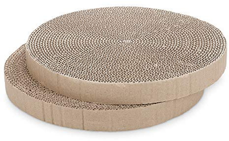 Navaris Set de 2X rascador para Gatos - Protector contra arañazos de Gato y Perro - Afilador de uñas de cartón para Mascotas - Ø 34 x 3.5 CM