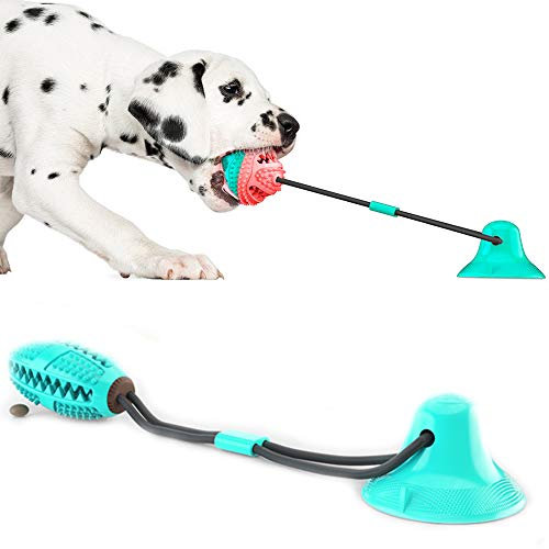 Ototon Jouet à MâCher Ventouse Chien Molaire Multifonction Jouet à Tirer avec Brosse à Dents pour MâCher Nettoyage Jouer (D)