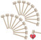 18 Pcs Mini Wooden Hammers Toy for Kids, Natural Wood Breakable Heart Hammers for Chocolate