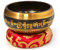 Tibetische Klangschale Set, mit Klöppel und Klangschalenkissen in Loktapapier Geschenk-Box. Singing Bowl aus Tibet (Mystic Black)
