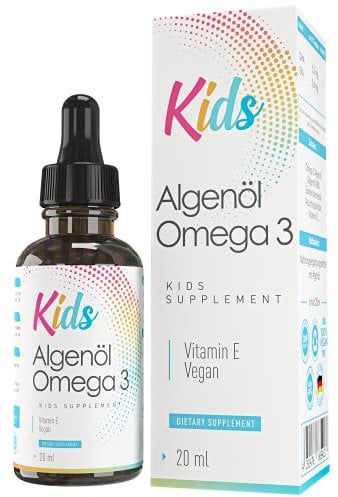 Algenöl Omega 3 Tropfen Kids, speziell für Kinder, laborgeprüft und vegan - Made in Germany - MVN®