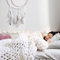 Riyueyi Gestrickte Decke Grob Kuscheldecke Grobe Strickdecke Wolle Garn Super große handgewebte Decke Haustier Bett Stuhl Sofa,Weiß,180x200cm/70x78in