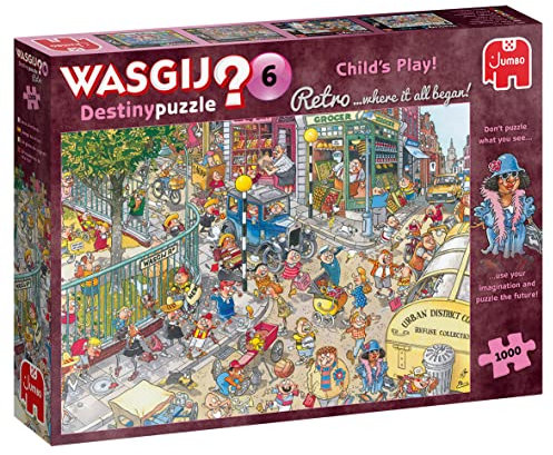 Jumbo Spiele Wasgij Retro Destiny 6 Kinderspiel - Puzzle 1000 Teile, Blau/Lila