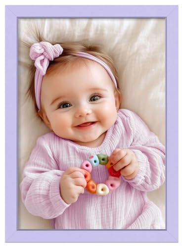 Alison Kingsgate Modern PURPLE Picture Frame for Photos & Posters - A1 | Engineered Wood, Shatterproof Perspex Front, Ideal for Wall Art Display, Documents, Certificate & Home Décor
