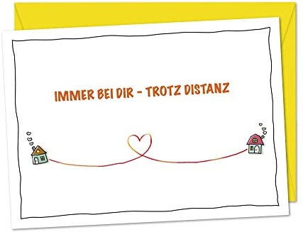bernsteinfee-CARDS XL POSTKARTE Trotz Distanz immer bei Dir - süße Karte für Paare in Fernbeziehung, Vermisse Dich Karte, Grußkarte für die Liebsten an anderen Orten, Denke an Dich - inkl. Umschlag