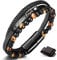 Jbniuay Armband Herren für Papa – Lederarmband mit Gravur für Männer – Geflochtene Magnetverschluss Armbänder für Herren zum Vatertag Vatertag