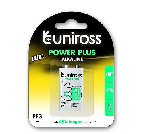 UNIROSS Power Plus Pila alcalina 9 V LR61 Blister*1 MÍNIMA Venta Caja 12 Unidades