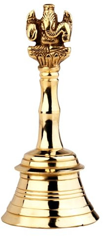 Handglocke Messing handgefertigt Ganesh Glocke Pooja Hochzeit Events Glocke (13 cm)