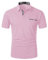 APAELEA Polos Homme Manches Courtes Col Contrasté Hauts de Tennis de Golf,Couleur Rose,M