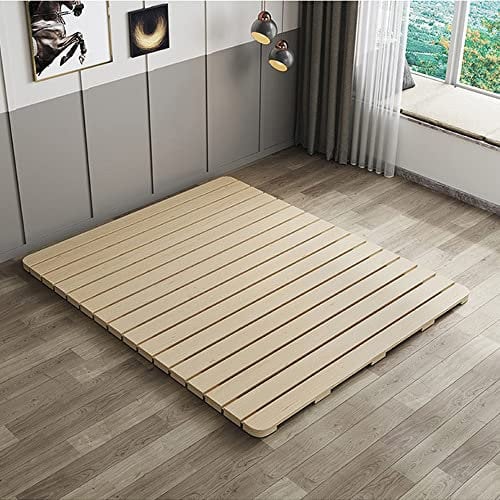 LOBOTOU Atmungsaktive feuchtigkeitsbeständige Bettplatte, Gäste-Tatami-Matte, Holz-Roll-Typ Rolllattenrost Lattenbett, japanische Boden-Futon-Matratze, Bodenschlaf-Bettwäsche (Doppelbett)