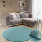 MY-RUG Teppich Shaggy Star Hochflor rund hellblau 150 x 150 cm - Esszimmer Teppich, Langflor, Günstig