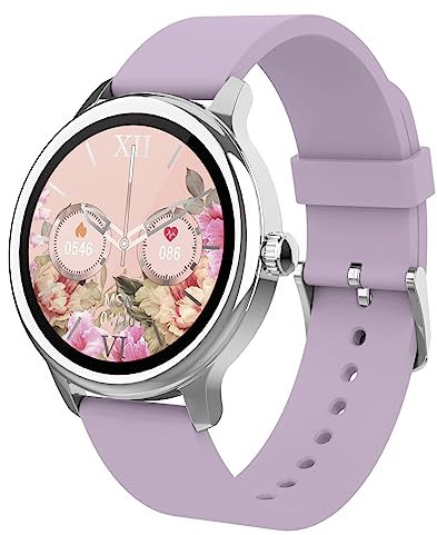 SMARTY2.0 - Smartwatch SW063B - Color Lila - Vocal, Llamadas Bluetooth, 22 Modos Deportivos, monitorización de la frecuencia cardíaca - Correa de Silicona - Dimensiones 39,8 x 10,5 mm (Lila)