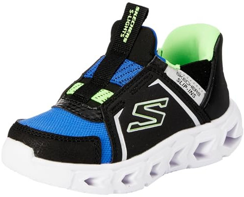 Skechers Boys, Zapatillas Niños, Tela Sintética Negra Azul Lima, 25 EU