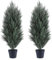 THE BLOOM TIMES Lot de 2 Arbres topiaires artificiels d'extérieur de 0,9 m, Faux cèdre, pin et arbustes pour Porche Avant 91 cm