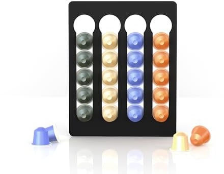 NewGround Designs Portacapsule per capsule Nespresso (20 pezzi) – Dispenser di capsule, supporto per capsule, supporto da parete senza fori