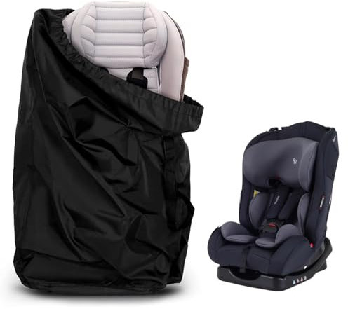 BASTOUR Autositztasche für Flugzeug, Kindersitz Transporttasche, Reisetasche Aufbewahrungstasche für Autokindersitze, Rollstühle, Wasserabweisend - gut für Flugzeug und Aufbewahrung (Schwarz)