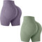 HANERDUN Short de Sport Femmes Push Up Taille Booty Scrunch Butt Legging Court sans Couture Short de Cycliste Yoga Course Collants Shorts Pantalon Anti Cellulite