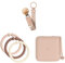 BIBS Zubehörpaket - Bunte Schnullerkette, Baby-Loops und Schnullerbox - Das Essentielle Set für Glückliche Babys und Busy Eltern, Größe 1 (0-6 Monate), Blush