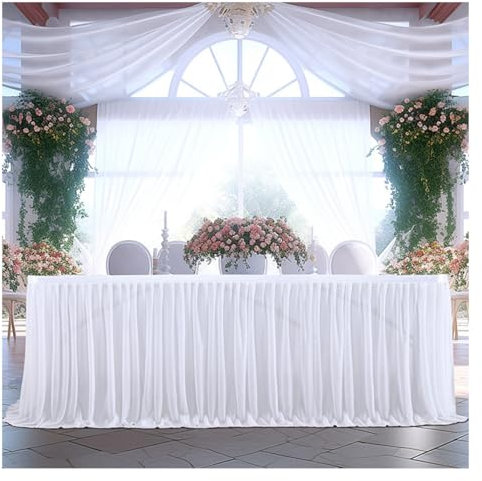 Tischröcke aus Perle Chiffon Hochzeit Party Dekorativer Tüll Tischrock Tutu Tischrock Candy Tisch Tischdecke Tüll für Geburtstag Deko Mädchen Jungen, Baby Party