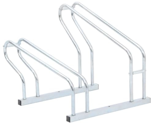 vidaXL Fahrradständer, Aufstellständer für 2 Fahrräder, Radständer Freistehend, Mehrfachständer Bodenständer Fahrradhalter, Verzinkter Stahl