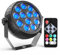 Rtktoup RGB Rechargeable Par LED Sans Fil, 12 LED Batterie Lampe de Scène avec Télécommande et Son Activé Lumière Disco, Éclairage de Scène pour Fête Bar Scène DJ Mariage Halloween Noël
