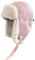 JFAN PU Wintermütze mit Ohrenklappen Unisex Warme Ushanka Russische Mütze Winddicht Skimütze Vintage Fliegermütze für Outdoor Skaten Radfahren Rosa