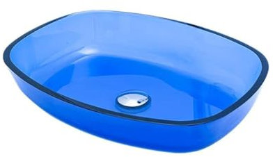 CLARISSABEL Bathroom Sink Vessel Sink Bathroom Vessel Sink Toilet Simple Washbasin Tempered Glass Washbasin Hotel Counter Basin(A,Sink only)