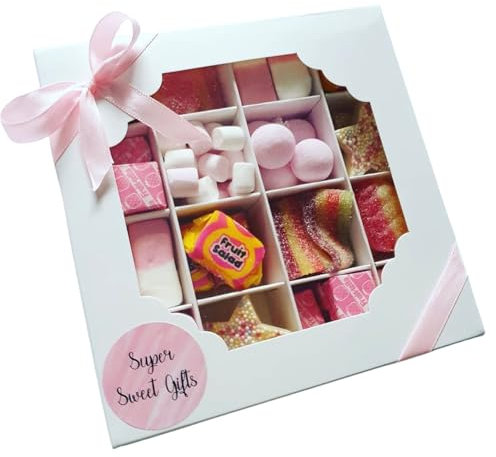 Empty Pick and Mix Sweet Boxes - Chocolate Cake Sweets Packaging Biscuit Box Packaging - Wedding Favour boxes - 2 Window Options - 15 x 15 x 3.5cm (10, Square Window - 16 Grid Inserts)