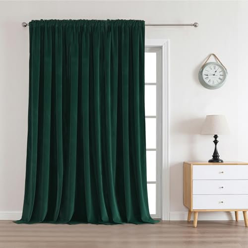 Joydeco Samtvorhang,Dunkelgrün Thermovorhang Kälteschutz, Elegant Verdunklungsvorhänge, Schallschutz Blickdicht Samt Gardinen Wohnzimmer Schlafzimmer Winter 1 Stück