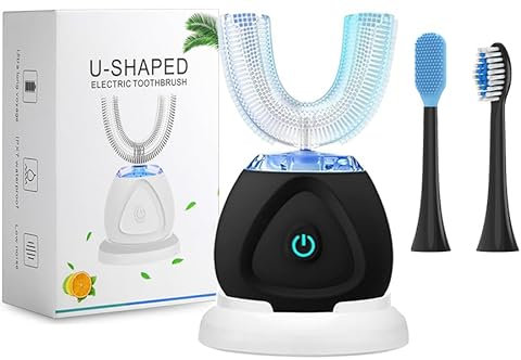 EITVLAGE 360 Ultraschall Zahnbürste, Automatische Zahnbürste Auto Schallzahnbürste, Zahnaufhellungsbürste mit Timer & Kabelloses Laden 360° Ultraschall Elektrische Zahnbürste für Erwachsene