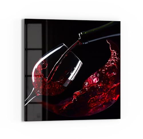 DEQORI Glasbild Echtglas | Motiv Tanz der Tropfen | quadratisch einteilig 30x30 cm | schöne Dekoration | Wandbild für Wohnzimmer, Schlafzimmer, Flur & Küche | moderne Wanddeko