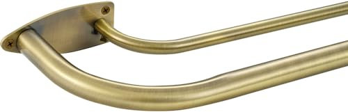 Doppelte Gardinenstange für 213 - 305 cm Fenster, verdunkelnd, 2,5 cm, strapazierfähig, verstellbar, Raumverdunkelung, rustikal, doppelte Gardinenstangen für Wohnzimmer, Küche, Terrasse