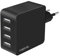 LogiLink PA0336 - USB Lade- /Steckdosenadapter, 4X USB-A, 24 W, mit 5-Fach Geräteschutz