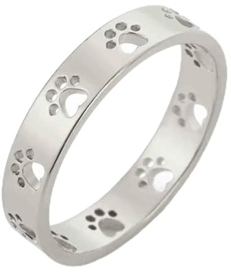 Anillo Pata de Gato Moda Chapada en Oro de 18 quilates Anillo hueco de acero inoxidable Pata de gato
