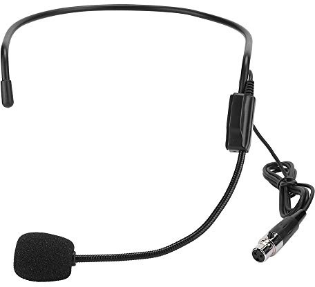 TIKATARER Kopfmikrofon, 2 Stück 3-poliger TA3F-Stecker, Kopf Tragendes, Verstärkendes Mikrofon, Kabelgebundenes Mikrofon, Sprachverstärker für Lehrer, Headset-Mikrofon Zum Singen,